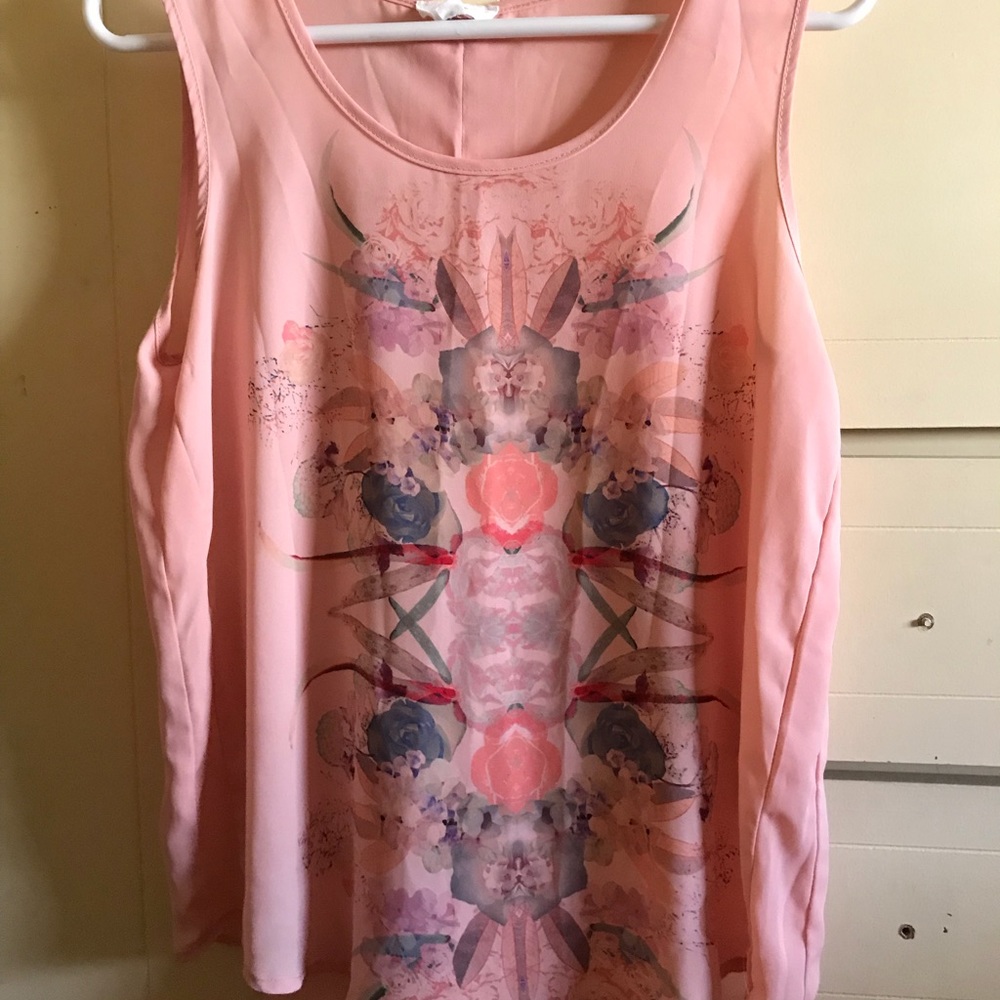 Pink blouse with floral design